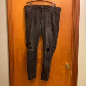 Distressed lularoe jeans.
